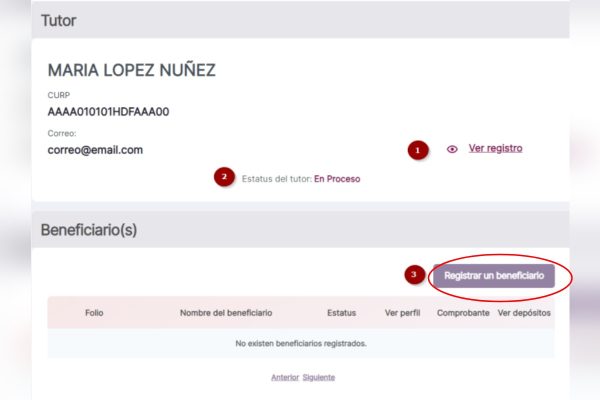 Registro beneficiario Mi Beca para Empezar