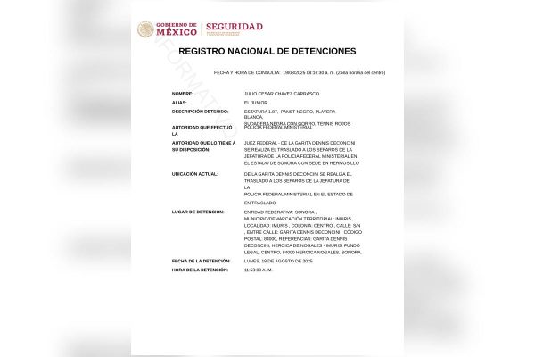 Trasladan de EU a México a Julio César Chávez Jr.