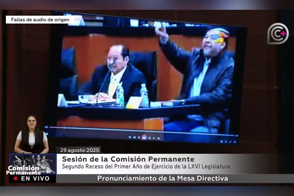 Video de Gerardo Fernández Noroña transmitido durante la sesión plenaria