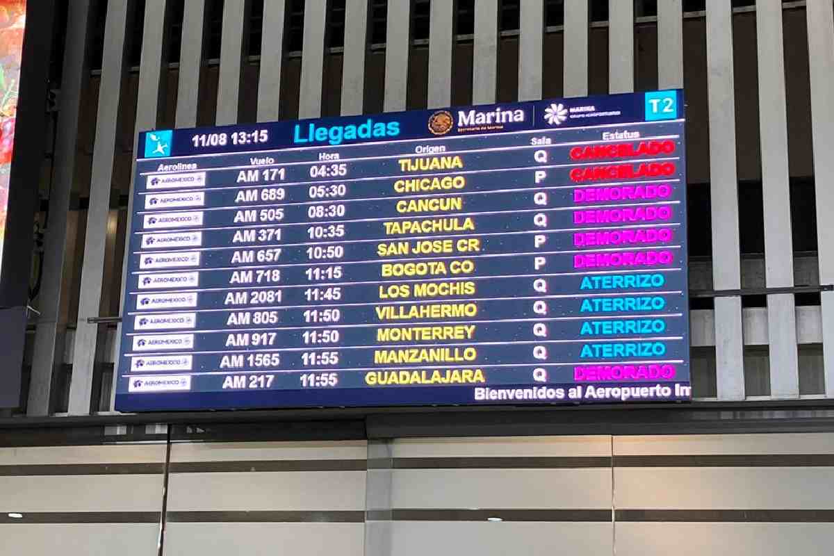 Vuelos cancelados y demorados en el AICM tras las lluvias en CDMX
