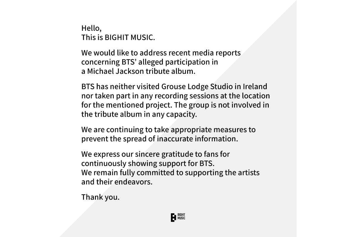bighit bts michael jackson cancion tributo