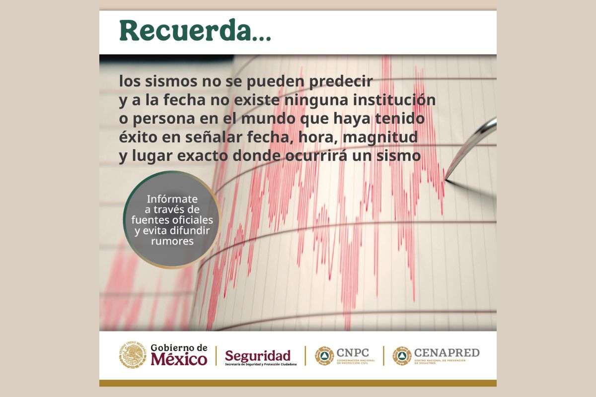Contrario a lo que aseguran en redes, los sismos no se pueden predecir y no existe una alerta similar emitida por expertos internacionales. 