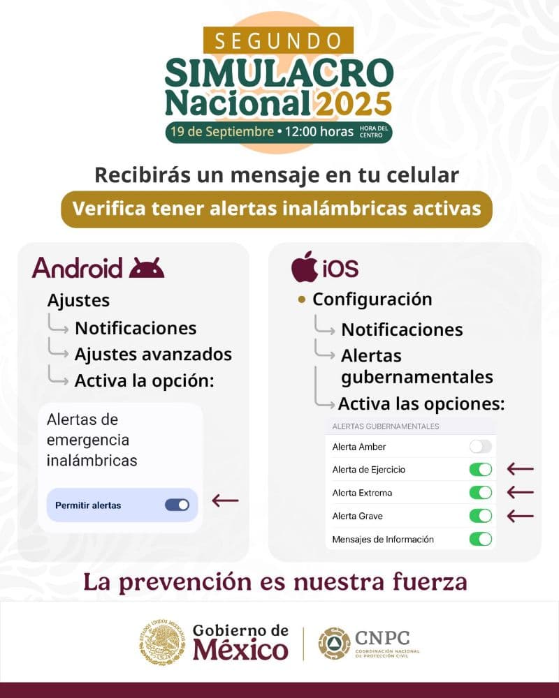 como activar alerta sismica celular android iphone