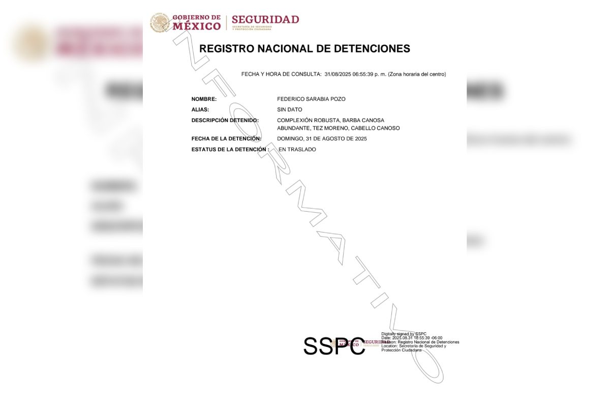 Detienen a Federico Sarabia Pozo, líder de grupo de la Cruz Azul