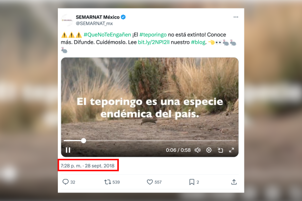Publicación se SEMARNAT en 2018.