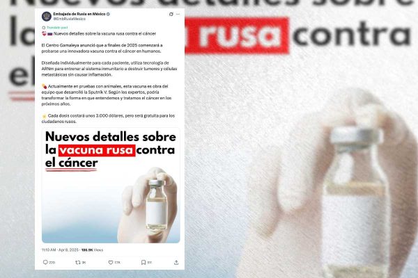 Embajada de Rusia en México da detalles sobre la vacuna contra el cáncer ARNm personalizada.