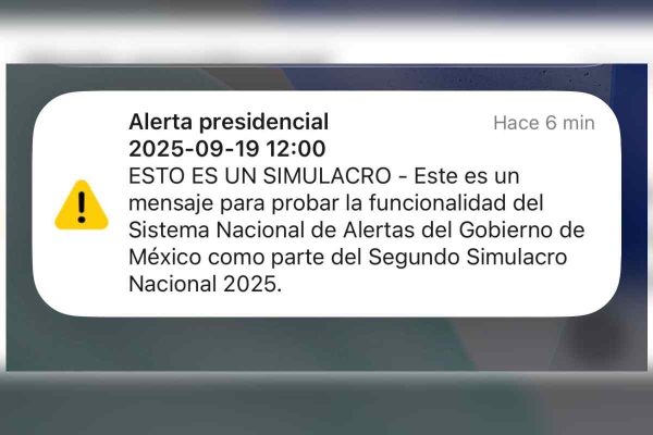 Alerta en celulares por simulacro