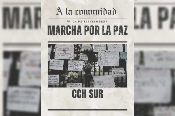 Convocatoria marcha por la paz cch sur
