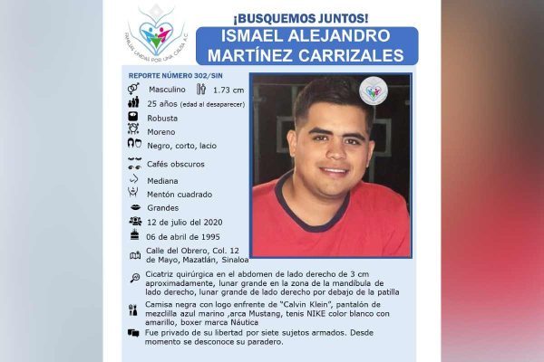 Ficha de búsqueda de Ismael Alejandro Martínez Carrizales