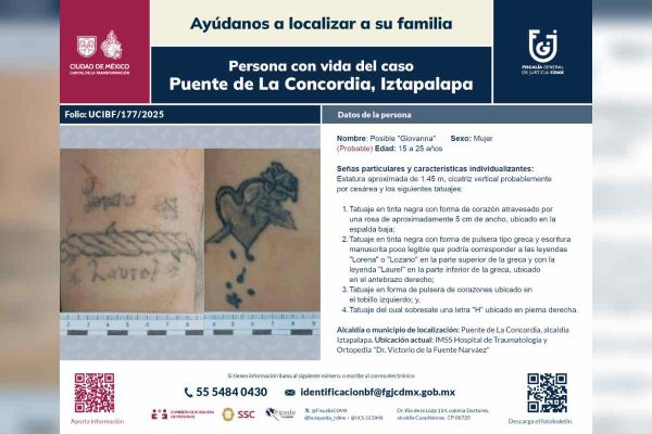 Ficha localización familia mujer explosión puente de la concordia