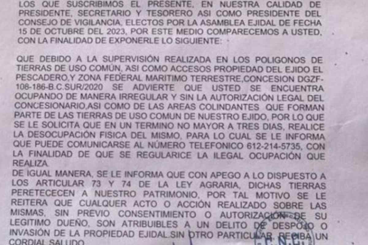 Playa Cerritos, BCS: prestadores de servicios piden a Semarnat ordenar área; reclaman terrenos