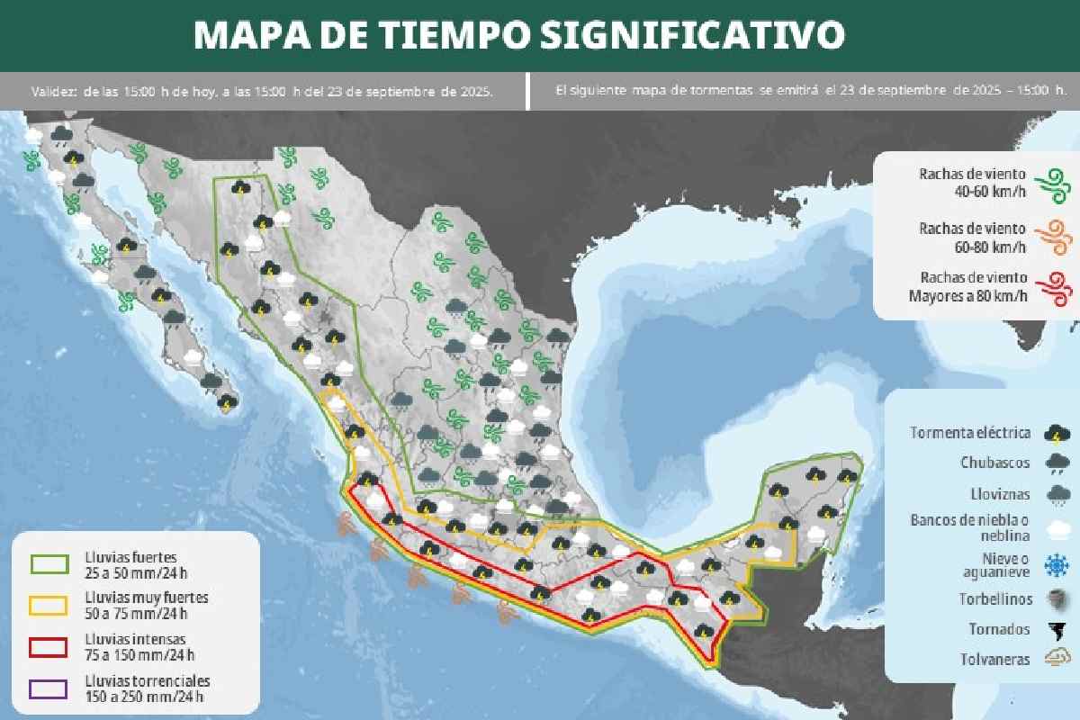 Pronóstico lluvia huracán narda