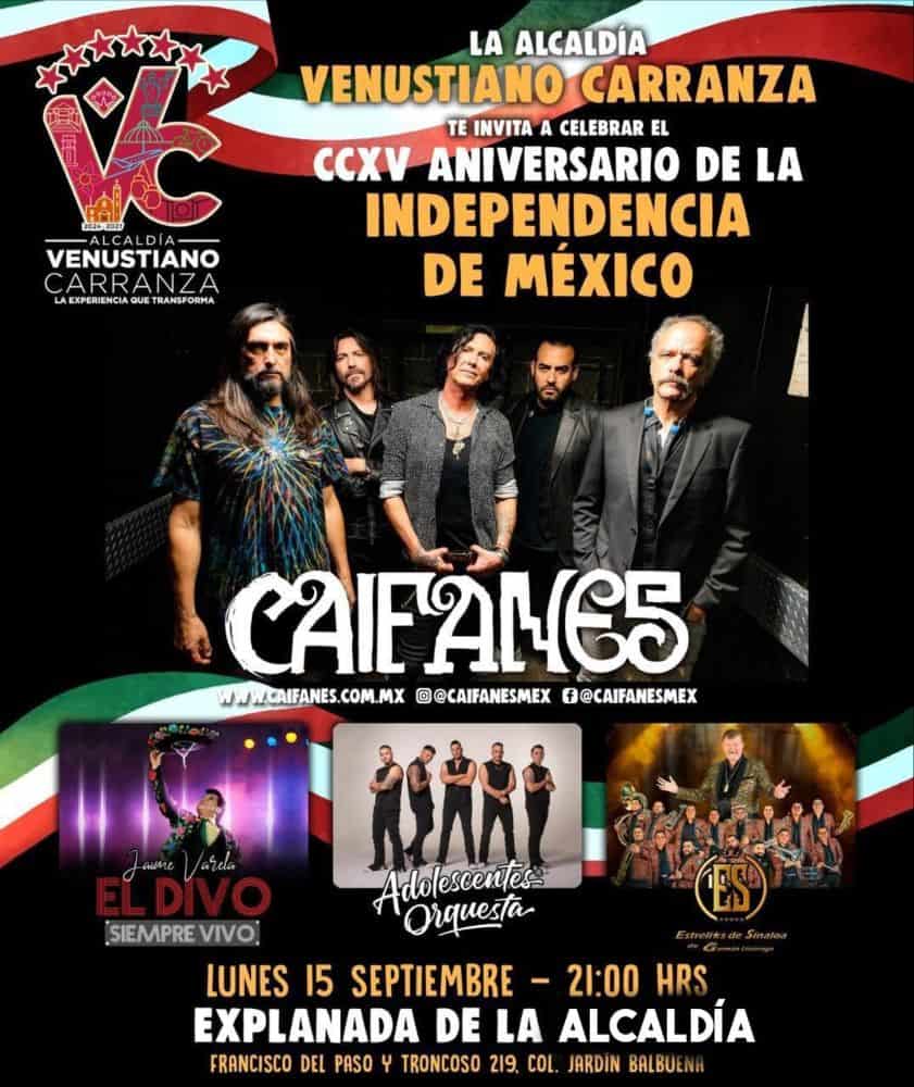 caifanes gratis venustiano carranza 15 de septiembre