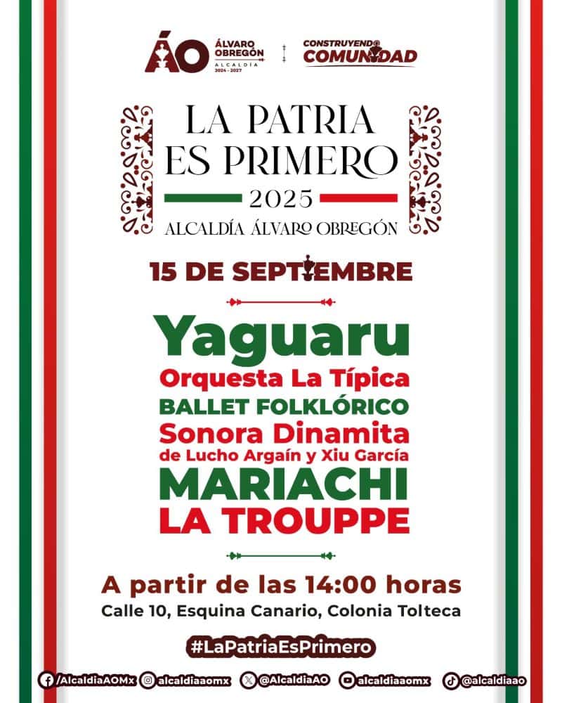 conciertos 15 de septiembre alcaldias alvaro obregon