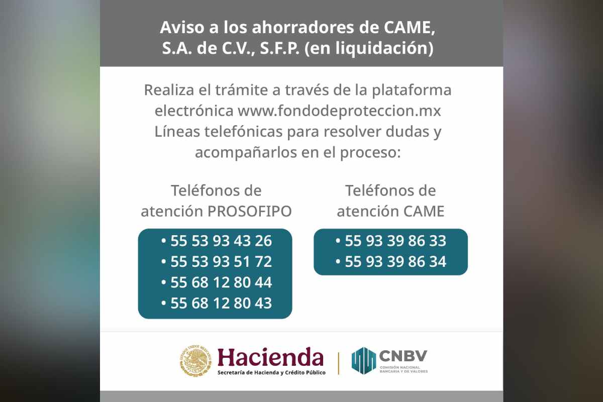 Ordenan la disolución y liquidación de la financiera CAME; inicia el proceso de pago de los ahorradores 