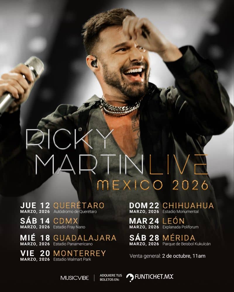ricky martin en mexico fechas ciudades