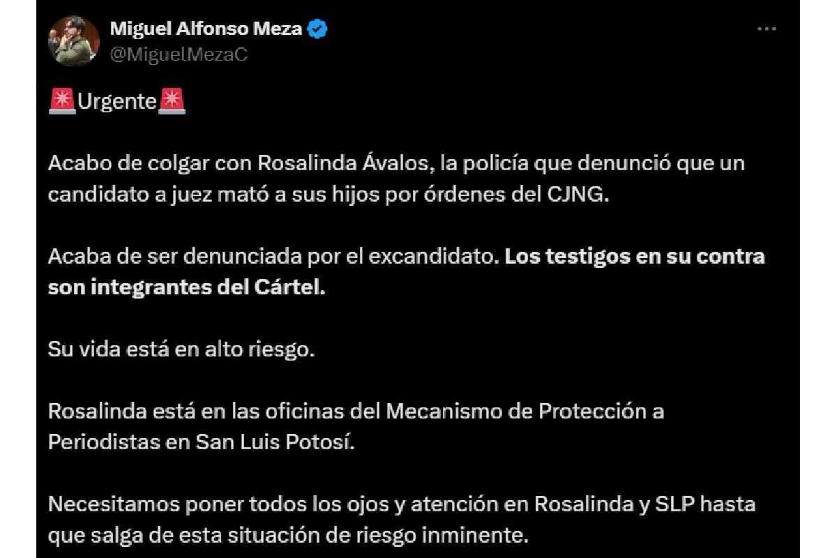 Rosalinda Ávalos, policía que denunció a candidato a juez por el asesinato de sus dos hijos, es denunciada por excandidato 