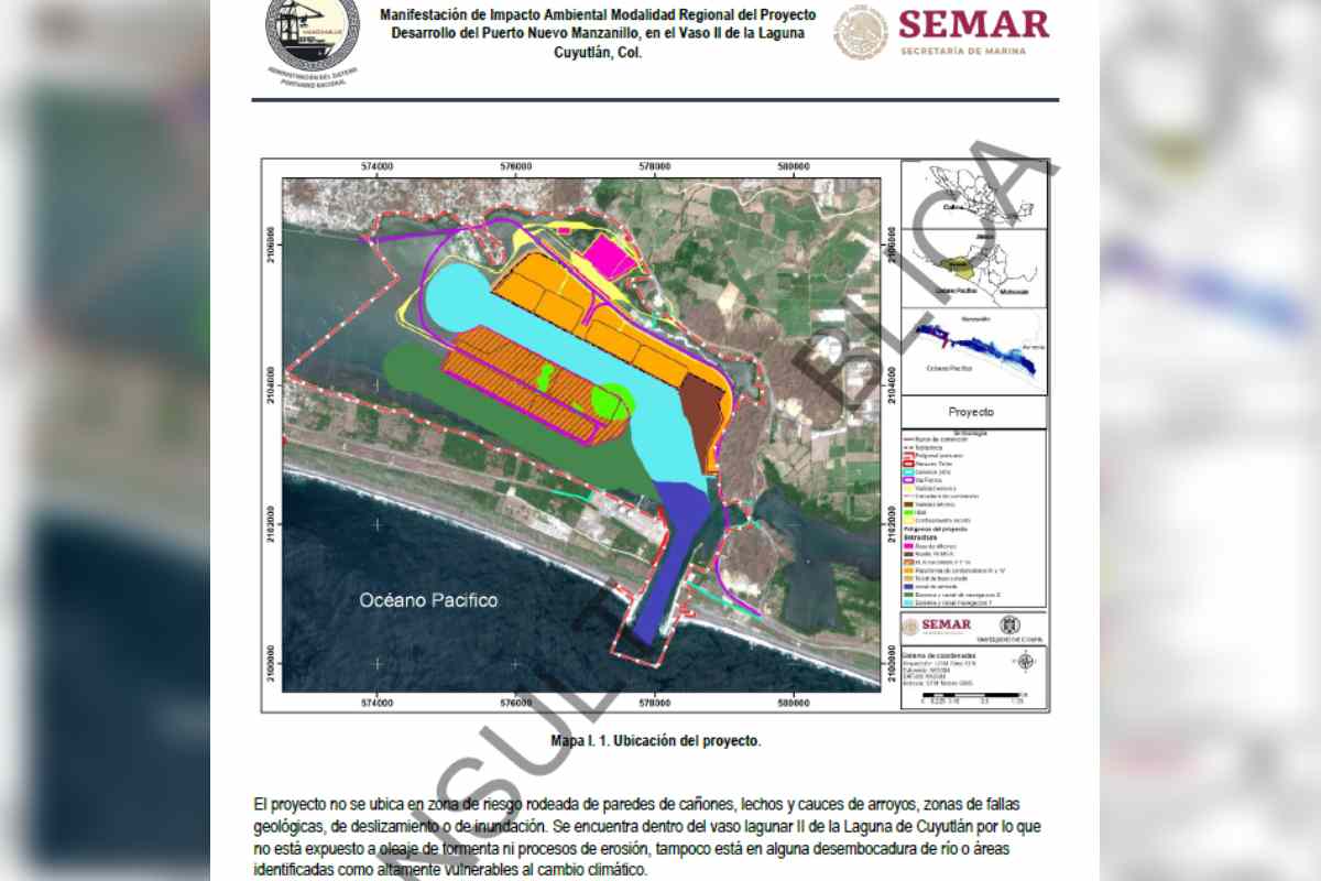 capturas de pantalla a la MIA que realizó la Universidad de Colima y presentó Semar junto con la Administración del Sistema Portuario Nacional