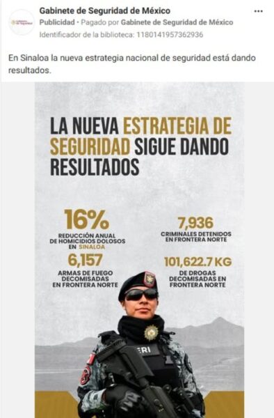 Anuncio sobre estrategia de seguridad en Sinaloa