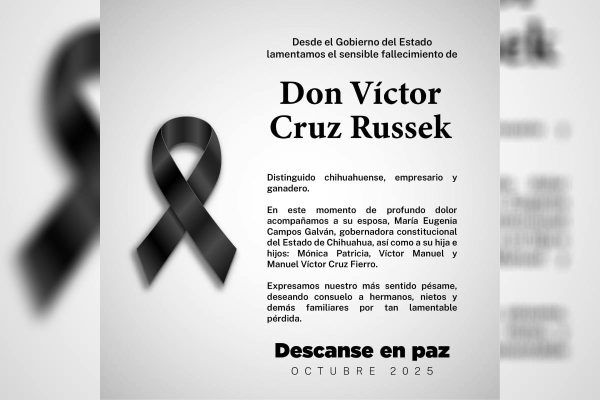 Fallece Víctor Cruz Russek, empresario automotriz y esposo de Maru Campos, gobernadora de Chihuahua