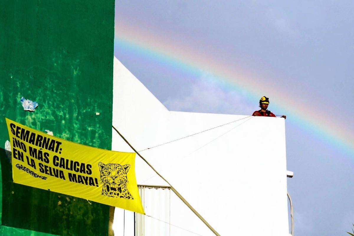 Manifestación contra daños en selva maya