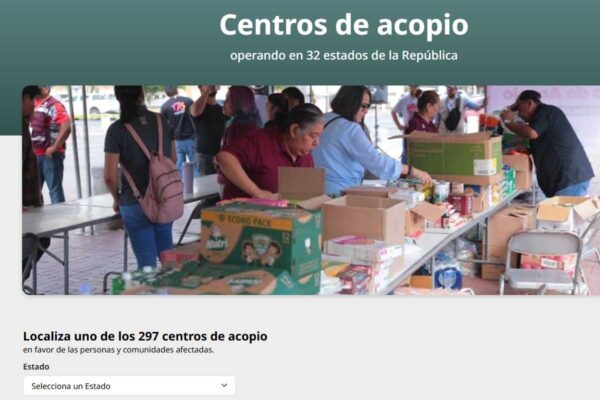 Página de Centros de Acopio gobierno