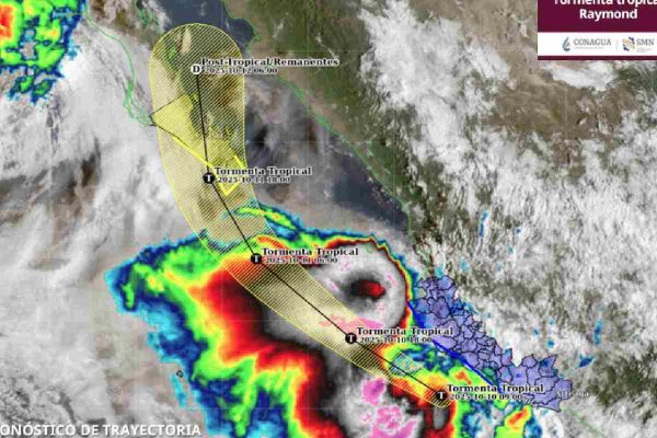 Pronóstico trayectoria tormenta tropical raymond