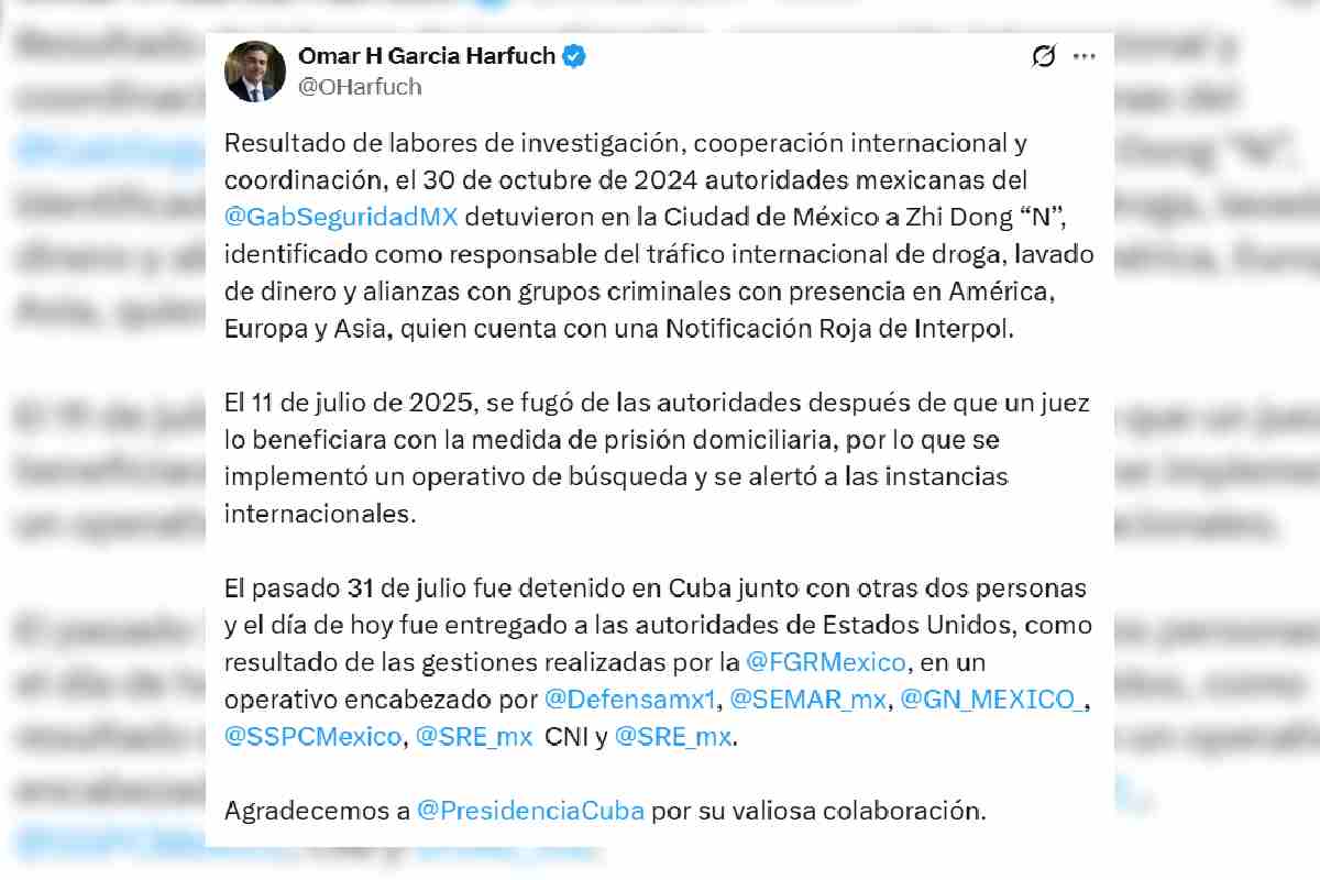 detienen Zhi Dong chino fentanilo mexico