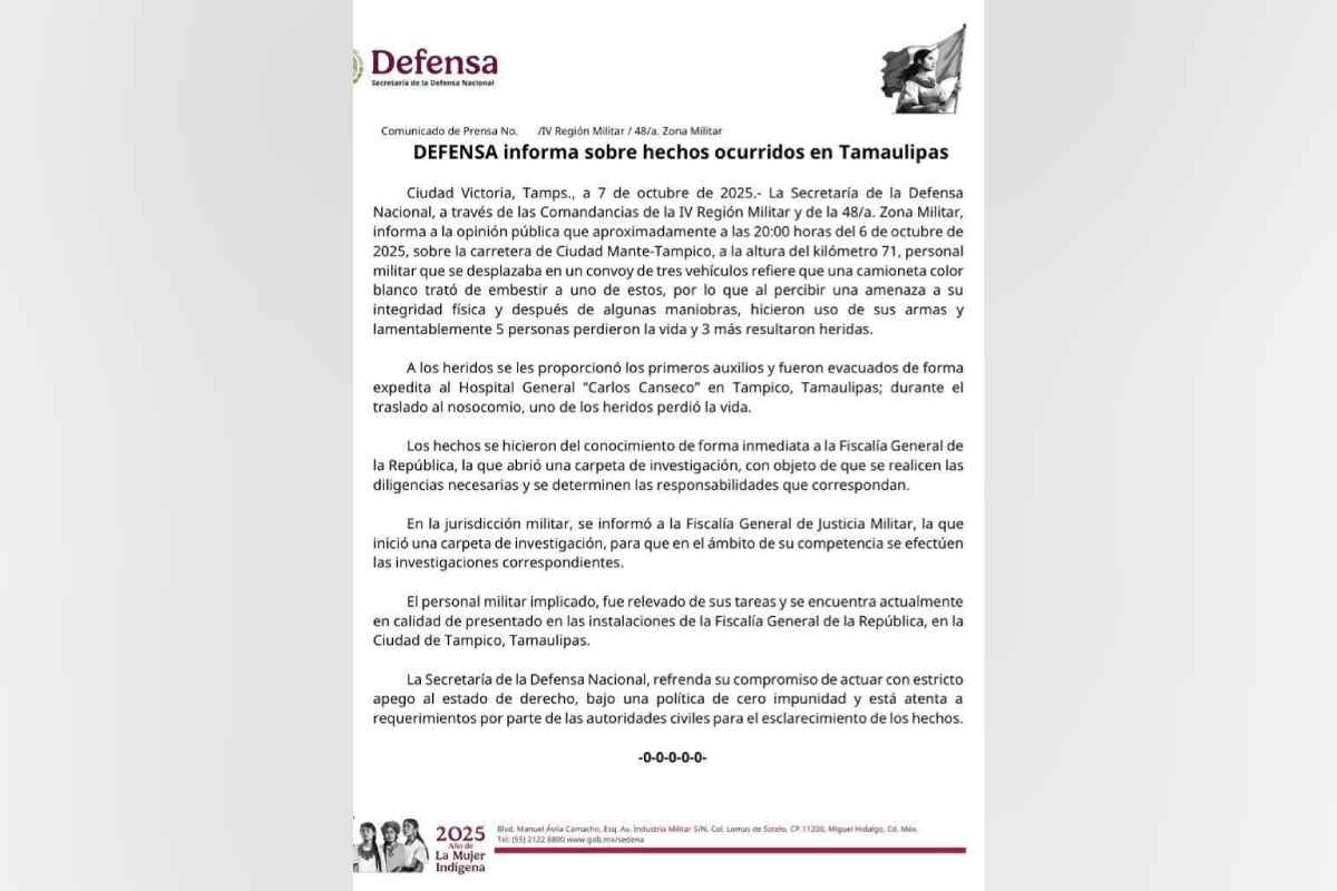 Militares dispararon contra 6 civiles en Tamaulipas