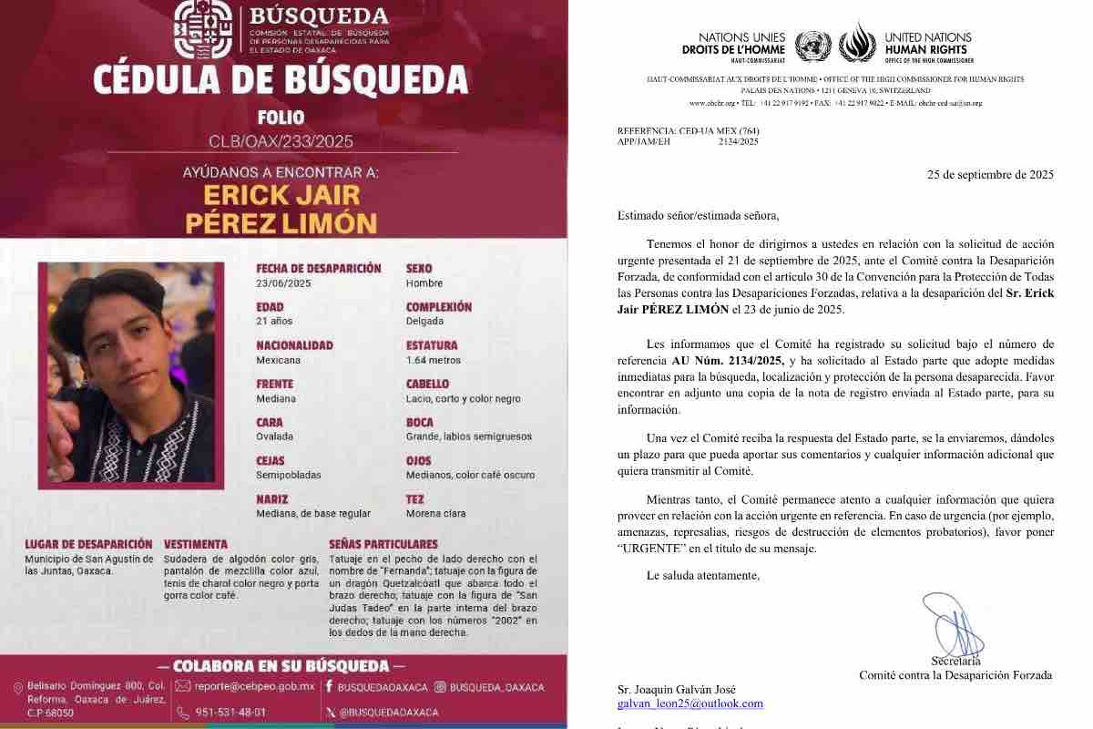 ¿Dónde está Erick Jair? Fiscalía de Oaxaca tardó tres meses en iniciar su búsqueda