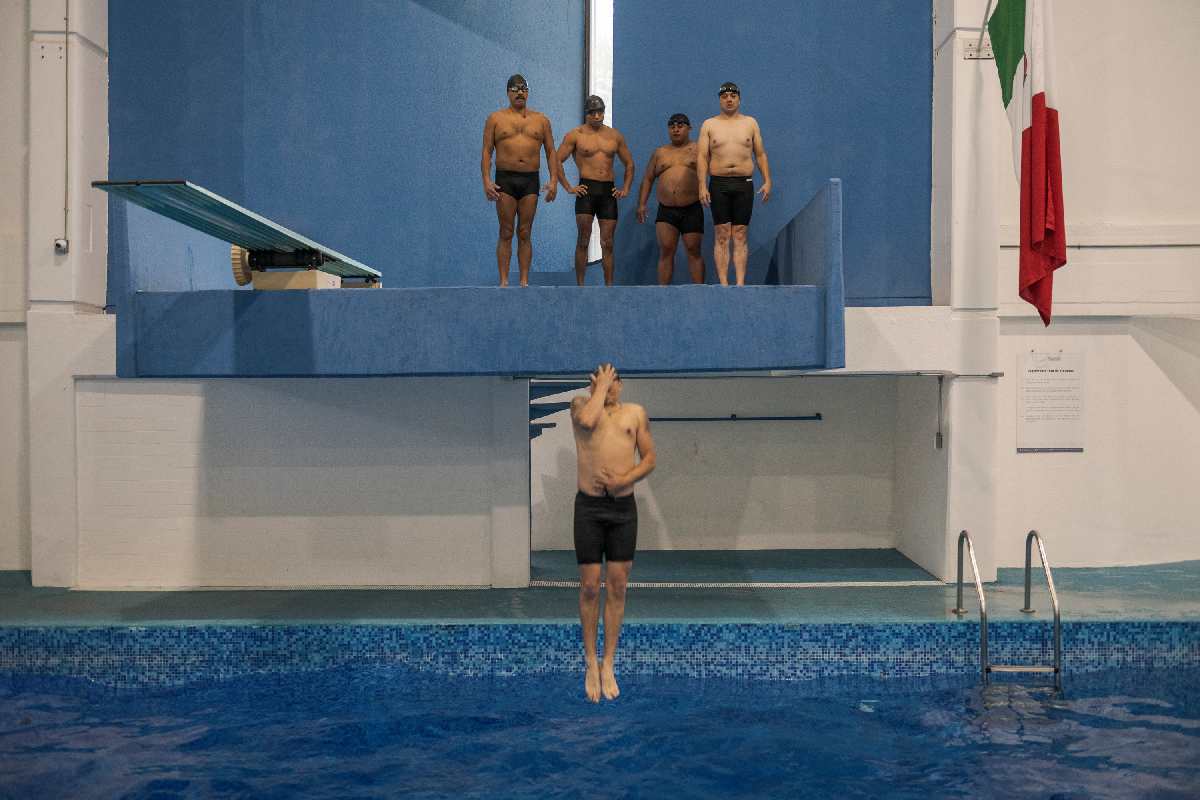 Buzos lanzamiento fosa entrenamiento
