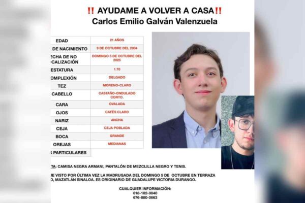 Desaparición de Carlos Emilio en Mazatlán