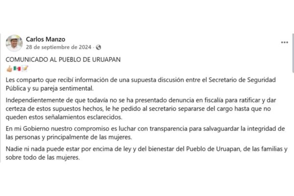 Destitución secretario de Seguridad coronel Jiménez