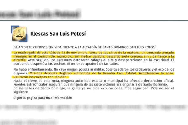 Hallazgo de siete cuerpos entre Zacatecas y San Luis Potosí tensa relaciones en materia de seguridad