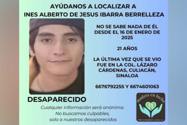 Inés Alberto Ibarra Berrelleza desaparecido Sinaloa