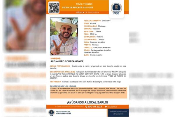 Reportan desaparición de Alejandro Correa, exalcalde de Zinapécuaro, Michoacán
