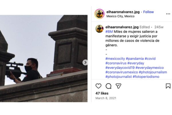 Fuente: Captura de pantalla de fotografía del inhibidor de drones en Palacio Nacional. Haarón Álvarez/Instagram.