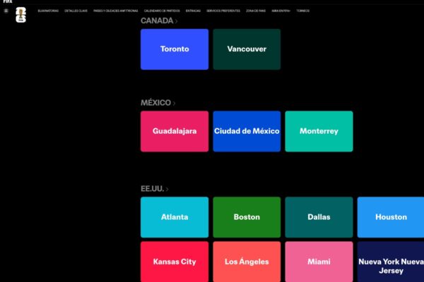 Fuente: Captura de pantalla del sitio web de la FIFA.