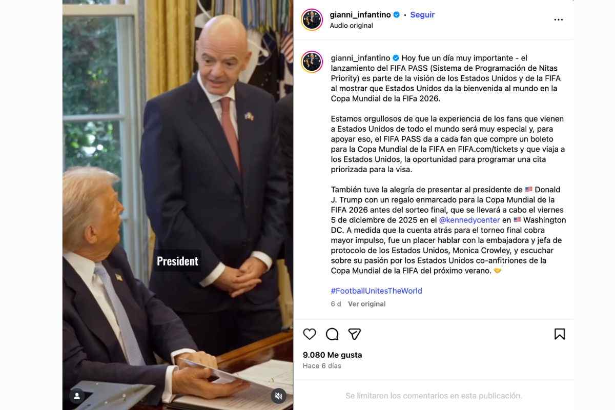 Gianni Infantino, presidente de la FIFA, no anunció este programa ni nuevas multas en caso de que deporten aficionados, contrario a lo que se afirma en un video viral. 