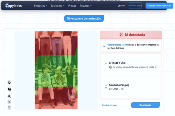 La foto de Sheinbaum, Carlos Salinas y Rosario Robles en un mitin estudiantil está manipulada