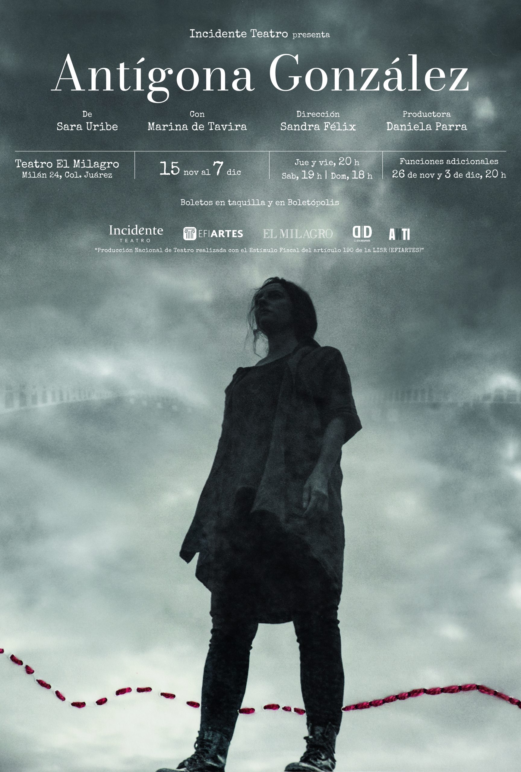 Cartel de la obra Antígona González, de Sara Uribe