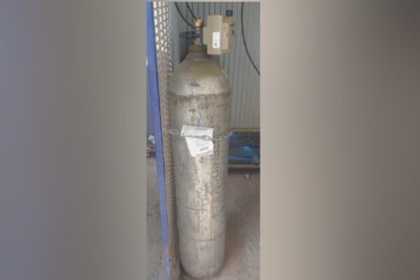 Así se ve el cilindro de gas cloro robado