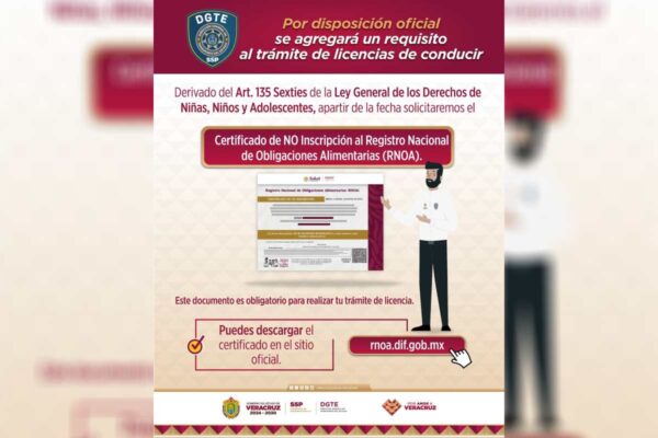 Deudores alimentarios no podrán tramitar licencia de conducir en Veracruz