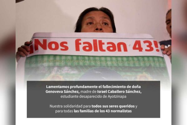 Fallece madre normalista Ayotzinapa