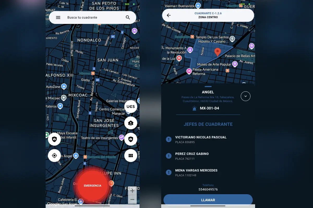 Funcionamiento de la APP Mi policía