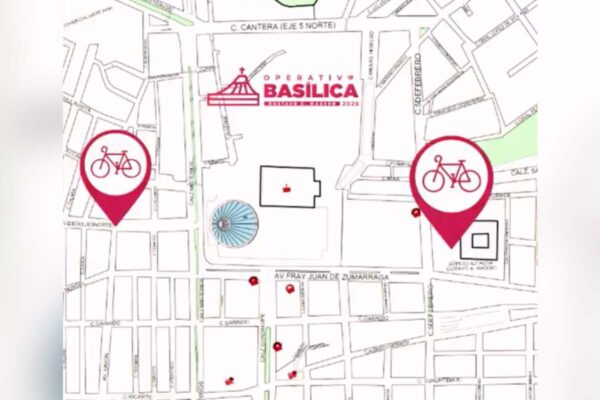 Ubicación estacionamiento gratuito moto y bicicleta Basílica de Guadalupe