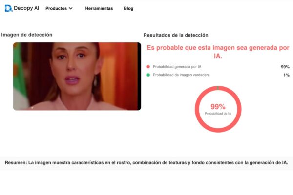 Fuente: Resultados arrojados por la herramienta Decopy AI.
