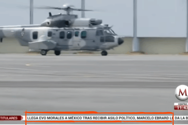 El expresidente boliviano fue recibido por el entonces secretario de Relaciones Exteriores, Marcelo Ebrard, luego de solicitar asilo político tras renunciar a su cargo. 