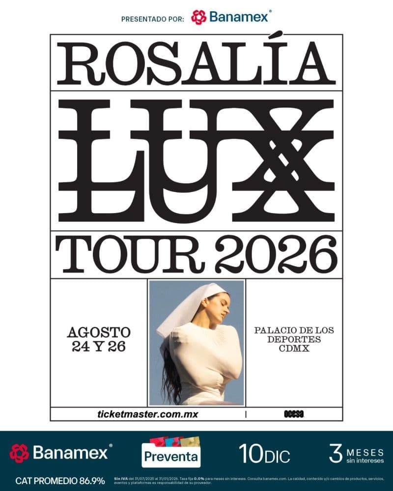 rosalia cdmx palacio de los deportes lux tour 2026