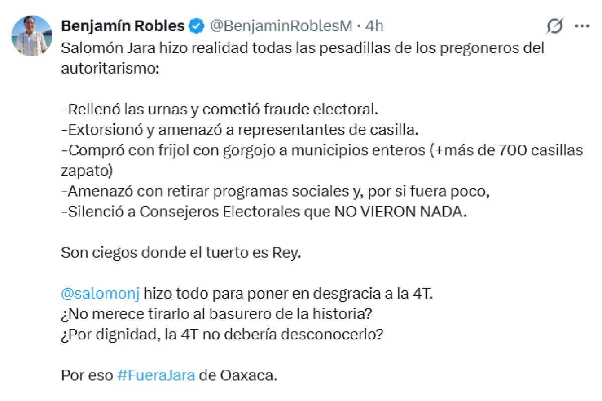 Benjamín Flores PT Oaxaca Salomón Jara